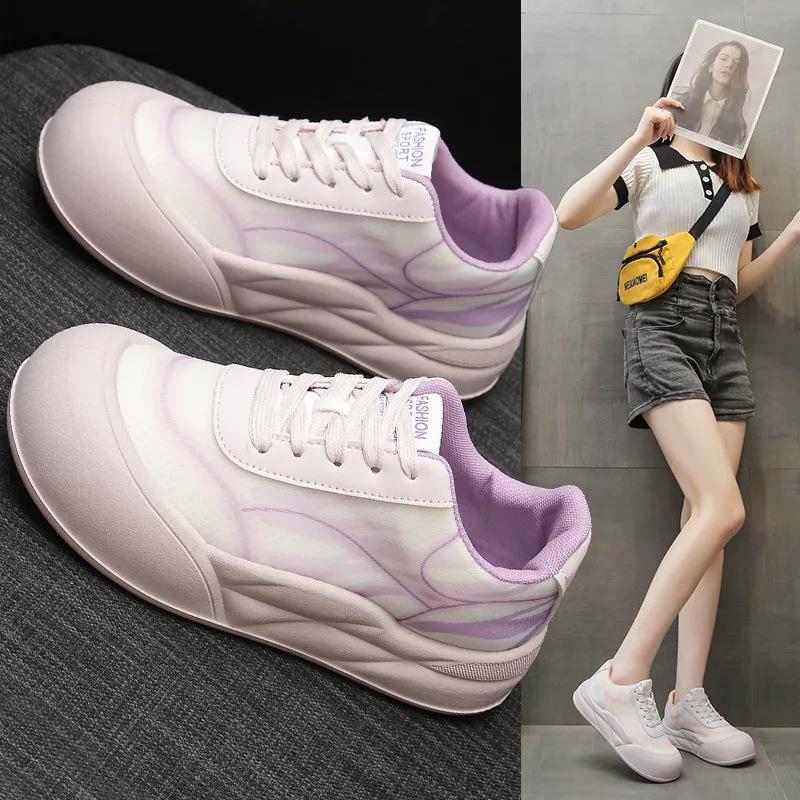 Spring and Autumn Super Light Explosive Thick Soled Board Shoes for Women 2024 New Versatile Student Casual Sports Shoes