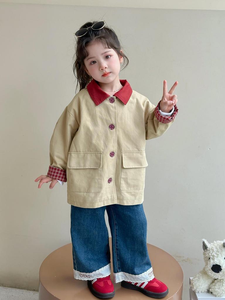 Girls' Spring & Autumn Trench Coat 2025 - New Style for Little Girls & Babies, Children's Outerwear