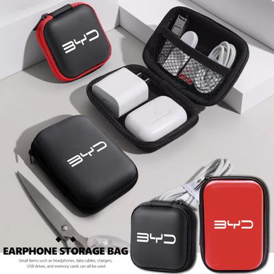 Estojo de Dados para Fone de Ouvido Portátil Mini com Zíper para Carro Bolsa de Armazenamento EVA Para BYD Atto F0 G3 I3 Ea1 F3 E6 Yuan Plus Song Max Tang Dmi