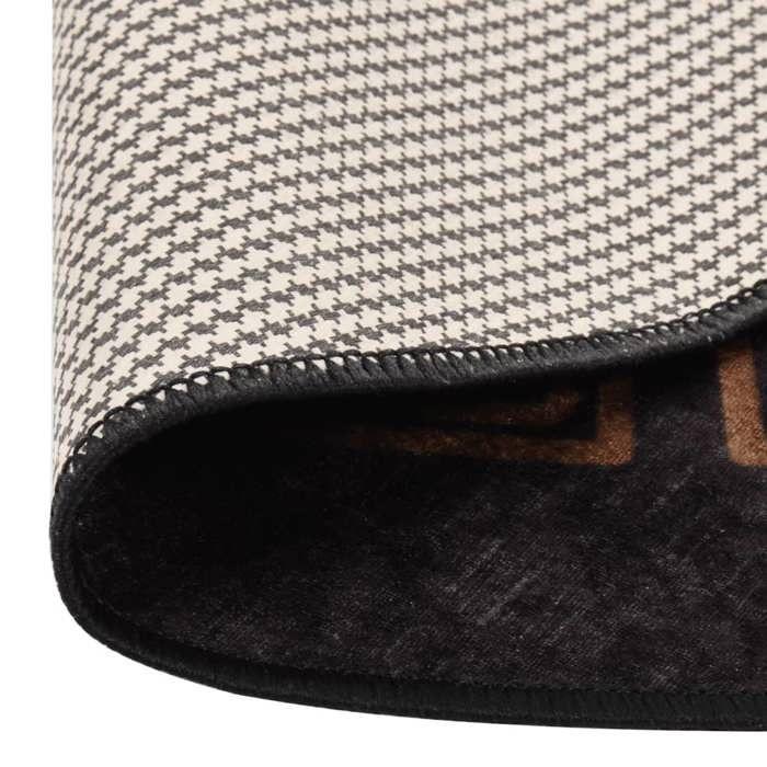 VidaXL Tapis lavable noir et doré Ø 200 cm antidérapant 136630