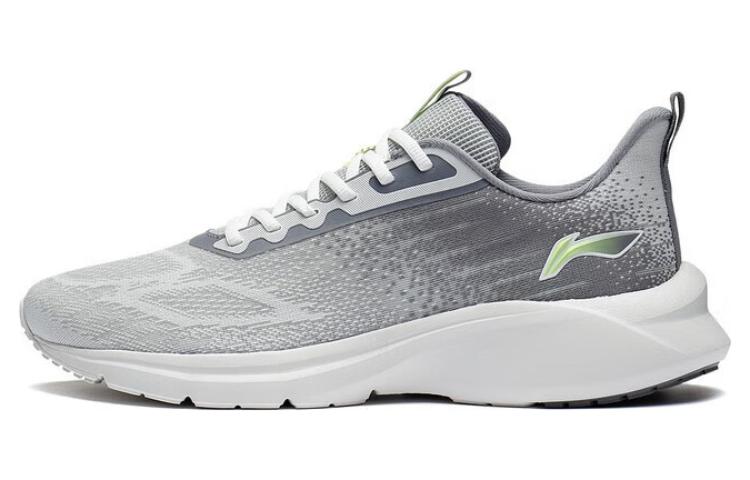 Li Ning YunQue Удобная ткань Нескользящая Износостойкая Низкие Беговые кроссовки Мужские Морозно-серый ARST013-3 43.5