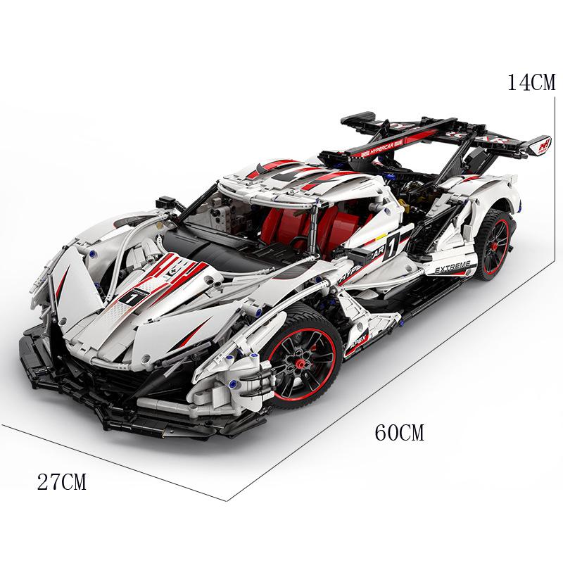 Technical 1:8 Remote Control Vehicle Plating Apolloed Sports Car Building Blocks Racing Vehicle Assemble Bricks Toys Kids Gift