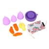 Silicone Menstrual Cup Set 3 Size Leak Proof Reusable Flexible Soft Period Cup Set for Women Purple