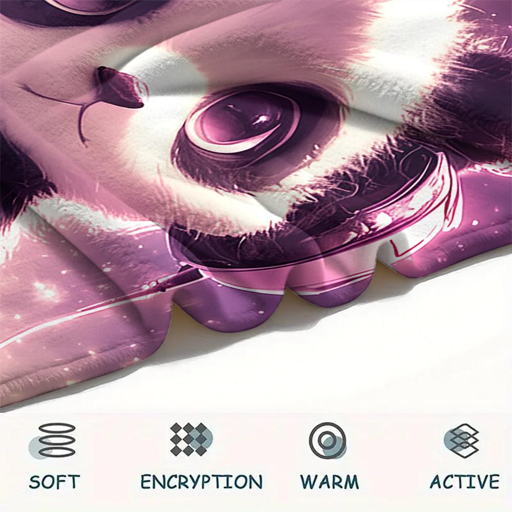 Panda Print Flannel Blanket, High quality Comfortable for All Seasons, Home Decor, Warmth and Comfort, Perfect for Christmas Gifts