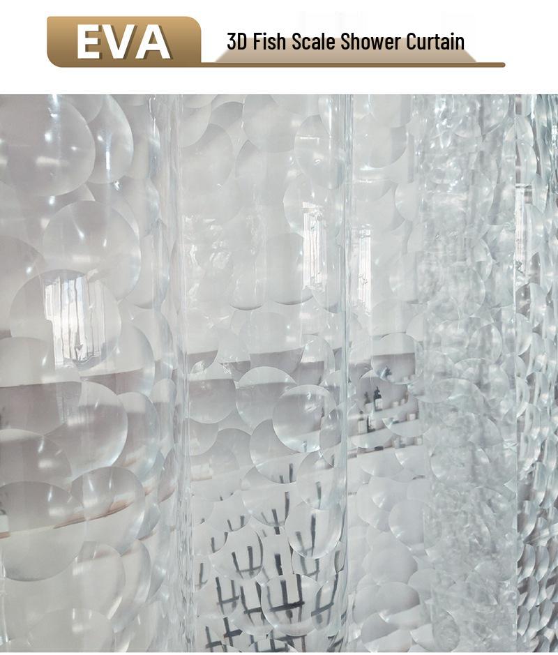 Waterproof PEVA Diamond Shower Curtain - No-Drill Installation for Bathroom Partition
