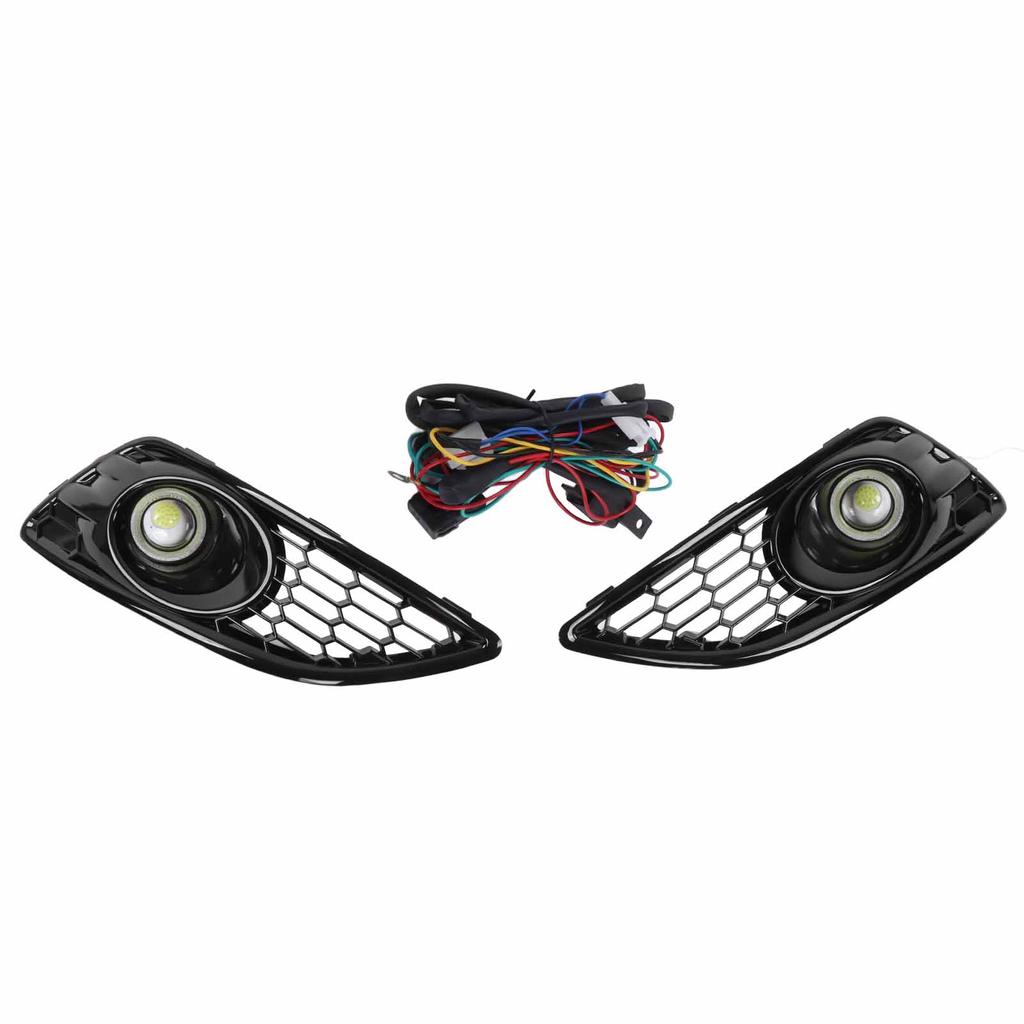 2 Pezzi Griglia Paraurti Lampada Nebbia Nero Lucido Luci Nebbiogeni Accessori Auto Sostituzione per Fiesta 2013‑2018