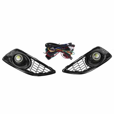 2 Pcs Bumper Grille Fog Lamp Gloss Black Fog Lights Car Accessories Repalcement for Fiesta 2013‑2018
