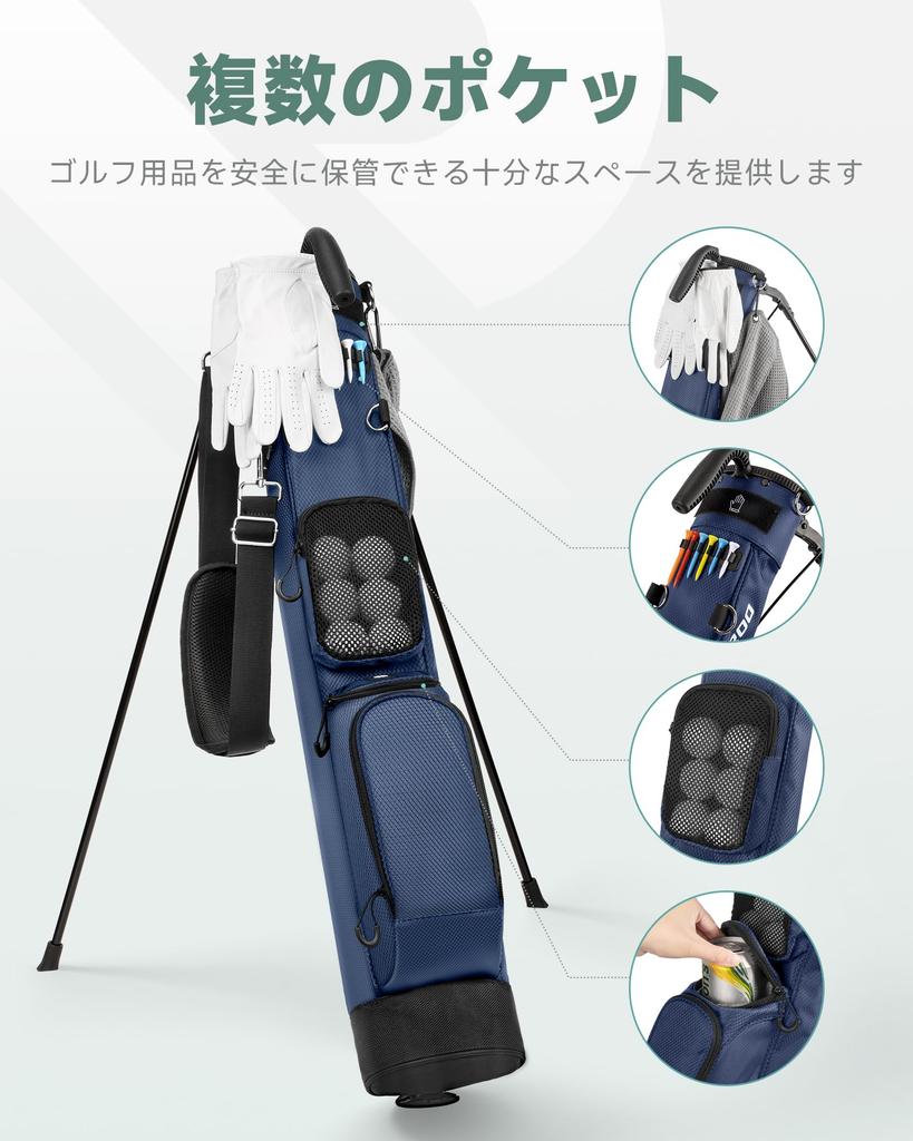 RIOROO Golf Stand Club Holds Automatic Stable 3 Large Capacity 3 Includes Cooler Suitable for Beginners and Unisex Bag, Self-Standing Case/Caddy Bag,