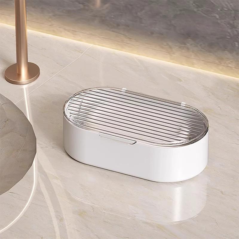 Double-Layer Soap Box Household Bathroom Non-Punching Hollow Drain Soap Box With Cover Dust Soapbox Holder