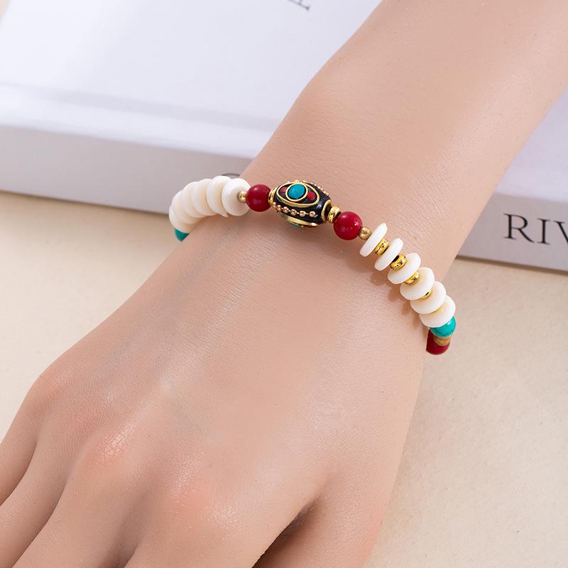 Tibetan-Inspired Retro Beaded Bracelet: Exquisite Handmade Ethnic Jewelry for Women