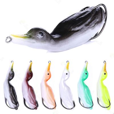 10.5cm/18.5g Duck Floating Soft Lure Wobblers Silicone Fishing Lures Artificial Bait Fishing Tackle Thunder Frog Fish
