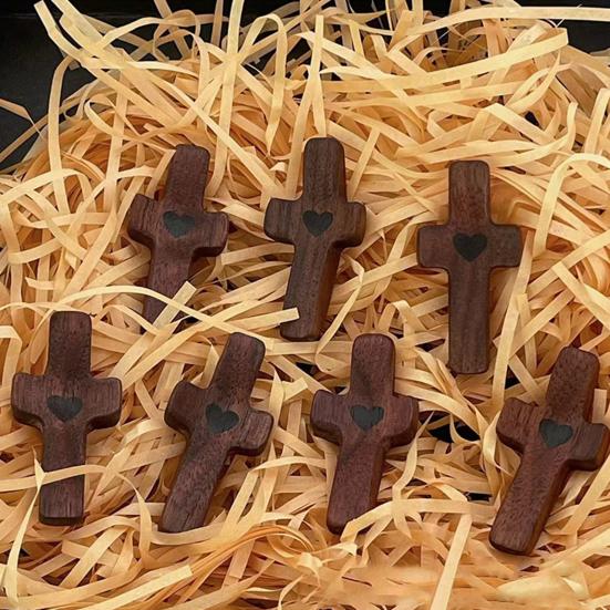 Handcrafted Wooden Fidget Cross Pocket Prayer Cross Fingertip Stress Relief Cross Gadget