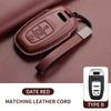 Auto Key Shell Fob for A4 A4L A5 Q5 Q7 TT TTS 8S B9 2016 2017 2018 Leather Car Remote Key Case Cover Keychain Accessories