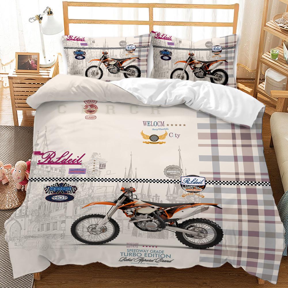 Motocross Rider Bedding Set Extreme Sports Duvet Cover For Kids Children Teens Motorcycle Comforter Cover Dirt Bike Duvet Cover