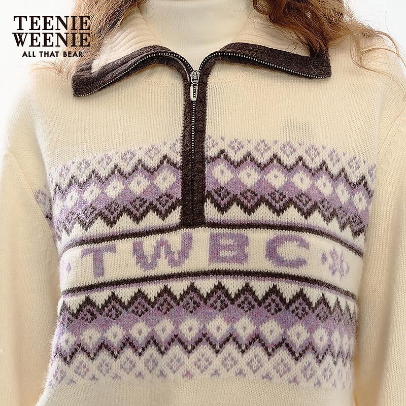 Teenie Weenie Women's Jacquard Polo Knit Sweater