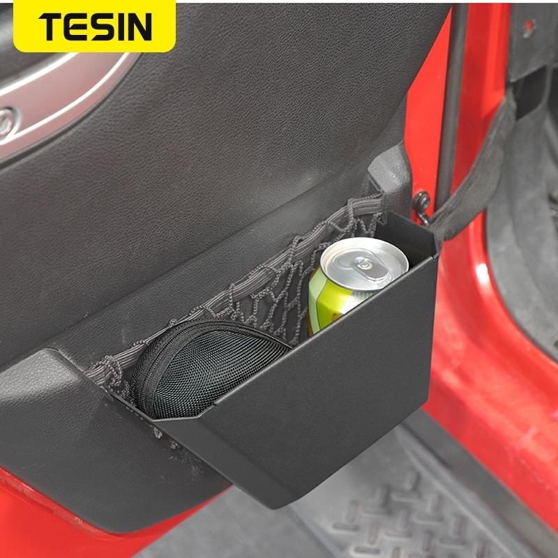 TESIN Metal Car Front Rear Door Storage Box Door Side Insert Organizer Box Pockets for Jeep Wrangler JK 2/4 Door 2011-2017