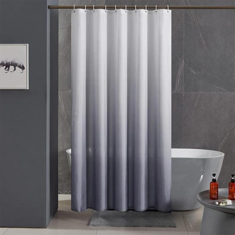 Gradual Change Digital Printing Shower Curtain, Waterproof Bathroom Curtain, Polyester Thickened Shower Cover Bathroom Curtain