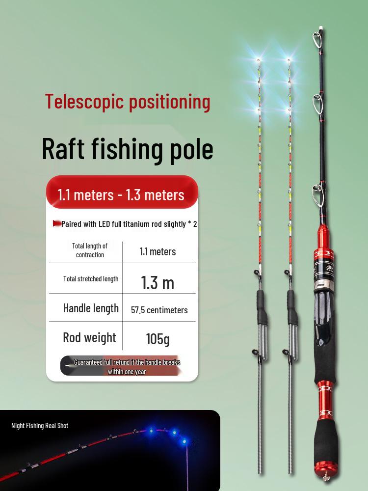 Luminous Telescopic Half-Titanium Bridge Fishing Rod with Soft Tip