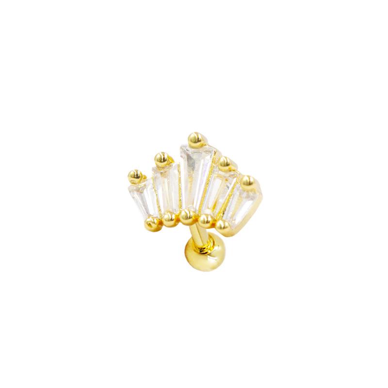 Gaibei 3D Fan-Shaped Lotus Ear Cartilage Stud Piercing Jewelry