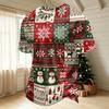 Men's Quick-Dry Neck Short Sleeve T-Shirt with Christmas Print