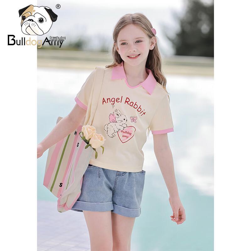 

Девочкин поло-футболка с принтом кошек CHANZUIGOU 130