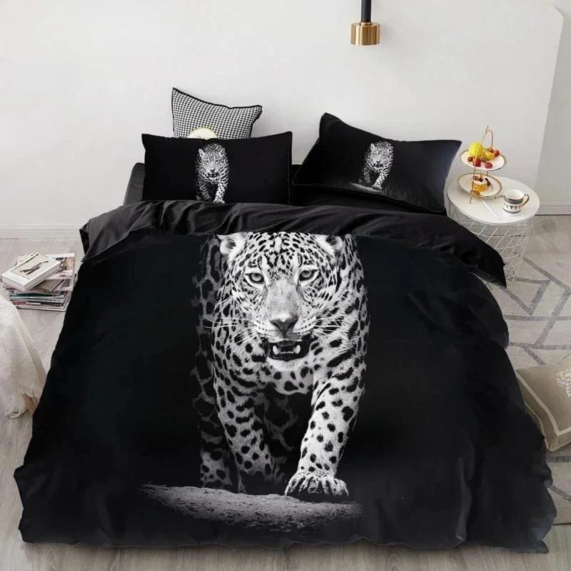 Wolf Tiger Lion Animal Pattern Bedding Sets Home Bedclothes Super King Cover Pillowcase Comforter Polyester Bedding Set