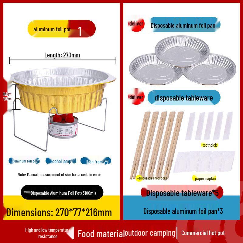ZISIZ Disposable Outdoor Hot Pot Cookware