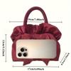 1pc Women's Floral Bow Handbag - Medium Zipper Closure Summer Tote, Durable Polyester with Spacious Interior, Hand Wash/Dry Clean