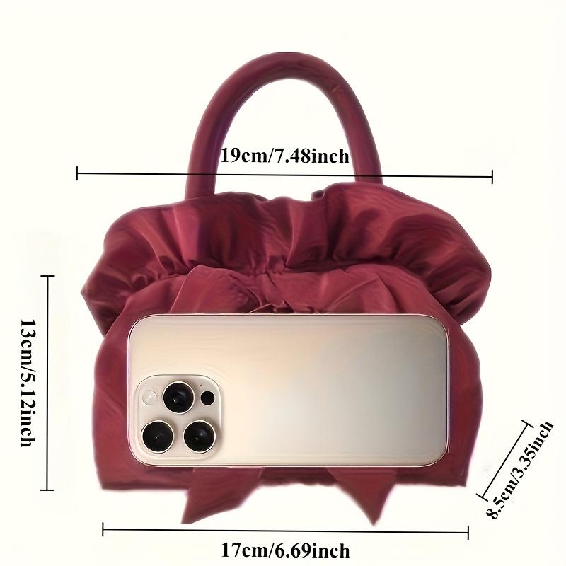 1pc Women's Floral Bow Handbag - Medium Zipper Closure Summer Tote, Durable Polyester with Spacious Interior, Hand Wash/Dry Clean