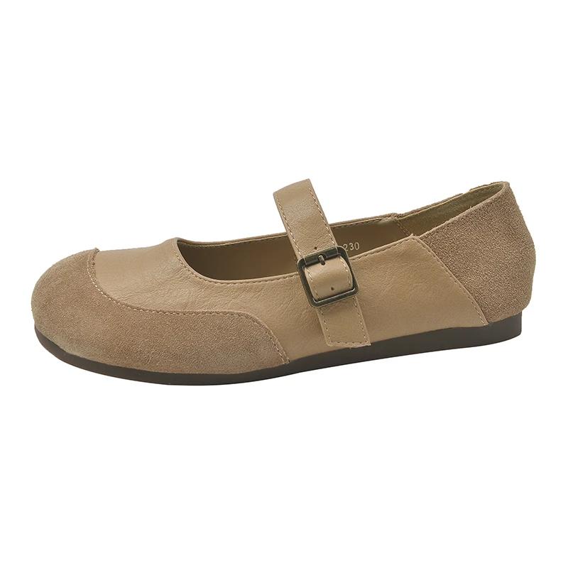 2024 Fashion Shoes for Women Buckle Women Flats Spring Autumn Round Toe Solid Solft Sole Casual Comfortable Flats Shallow Shoes