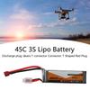 2800mAh Power 45C Discharge Rate 11.1V 3S T Type Red Plug Lipo Battery for RC Car Aircraft
