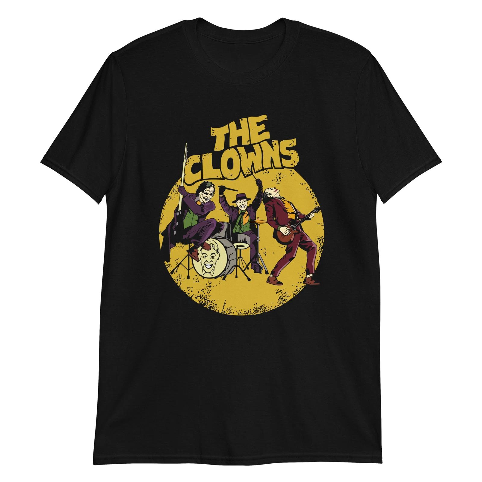 

Футболка унисекс 100% хлопок The Clowns Мужские футболки Топ, Джокер Бэтмен Комикс Мультфильм Панк Музыкальная группа Рок 4XL