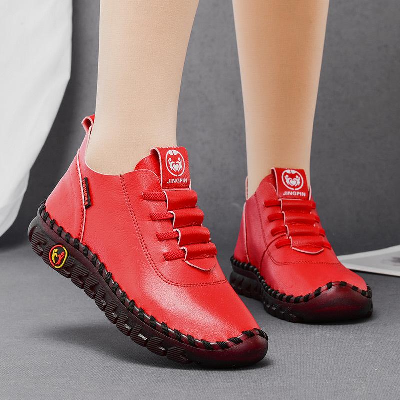 

Handmade beef tendon soft-soled mother shoes women s independent station flat-soled single shoes casual 43