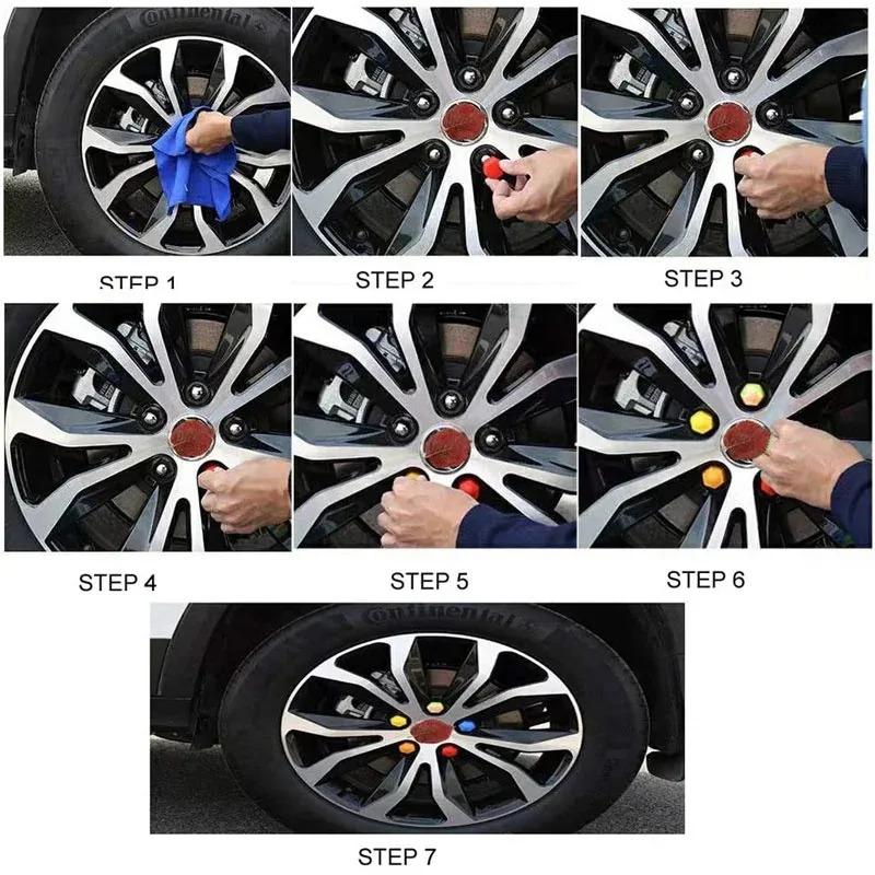 20/40Pcs Car Wheel Nut Caps 17/19/21mm Auto Hub Screw Cover Black Plastic Anti Dust Car Wheel Nut Bolt Covers Tire Accessories