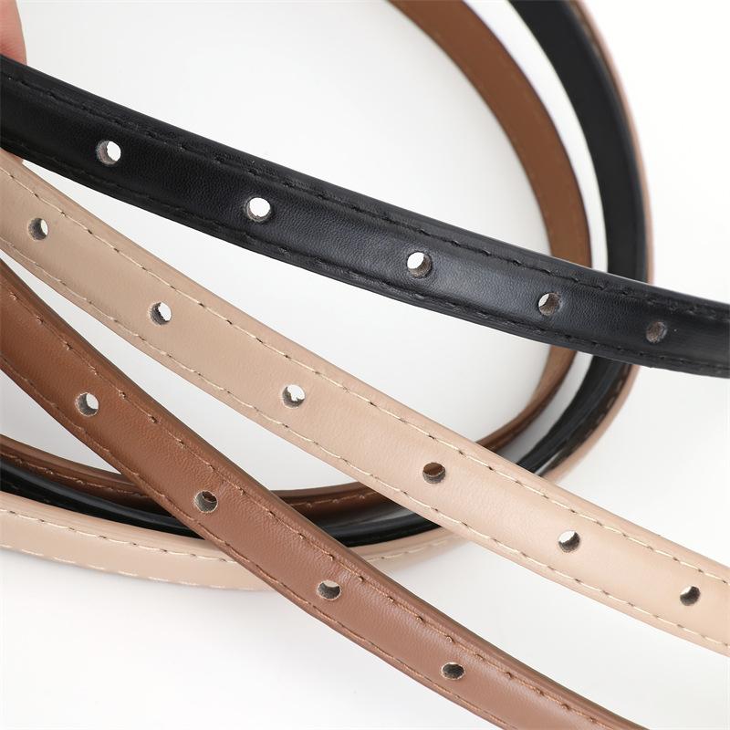 Thin Retro Women Belt Classic Slim Waist Strap For Dresses Shirts Pants PU Leather Minimalist Accessory