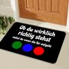 German Text Door Mat, Traffic Light Pattern Entrance Rug, Black Minimalist Non-Slip Floor Mat, Funny Welcome Mat for Living Room