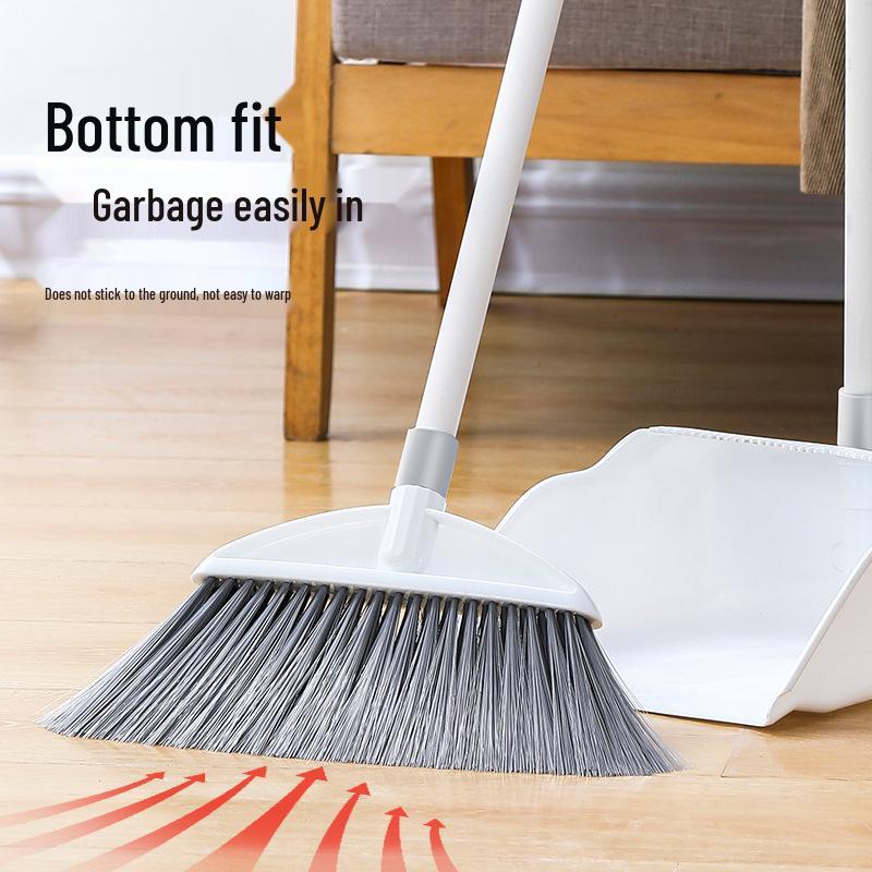 Soft Bristle Indoor Broom and Dustpan Set for Hair and Floor Sweeping
