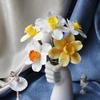 Artificial Daffodil Flowers 14.9 Inches Faux Narcissus Flower Spring Fake Flower Arrangement for Home Wedding Indoor Decor