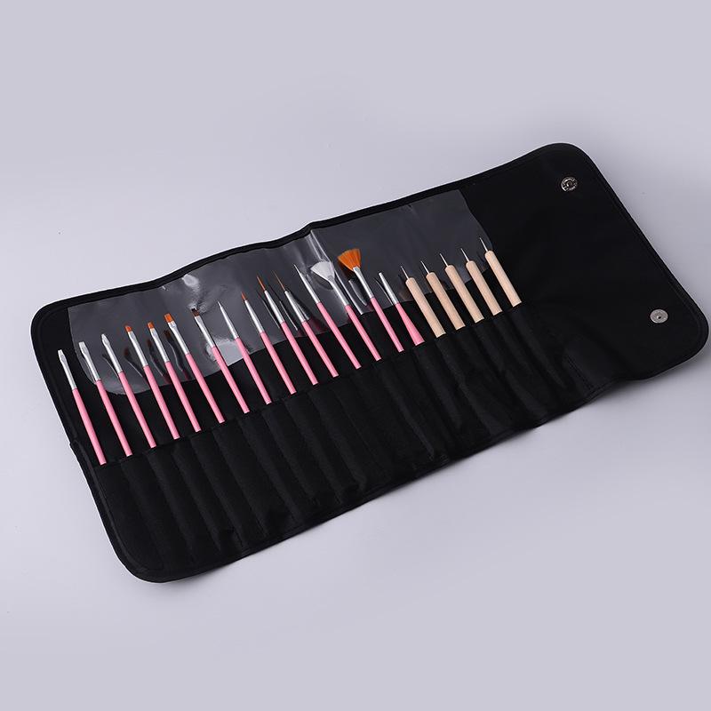 20-Piece Nail Art Brush Set: Painting, Carving, Gel & Liner Brushes – Comfortable & Portable
