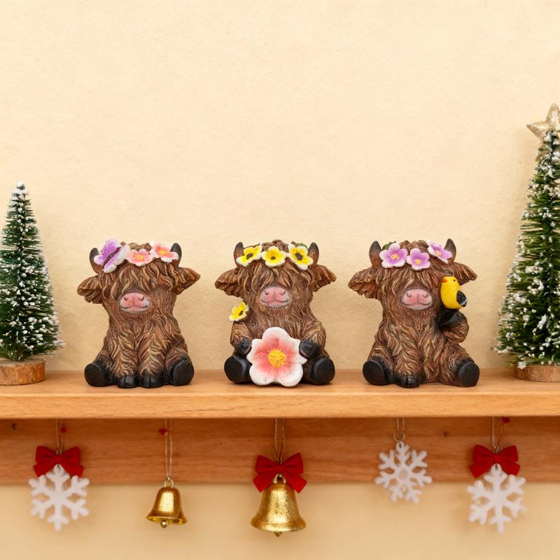 Highland Cow Series Resin Ornaments - Creative Home & Garden Decor
