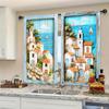 2pcs Seaside Town Printed Curtains   Shade and Privacy Protection   Suitable for Decorating Various Rooms