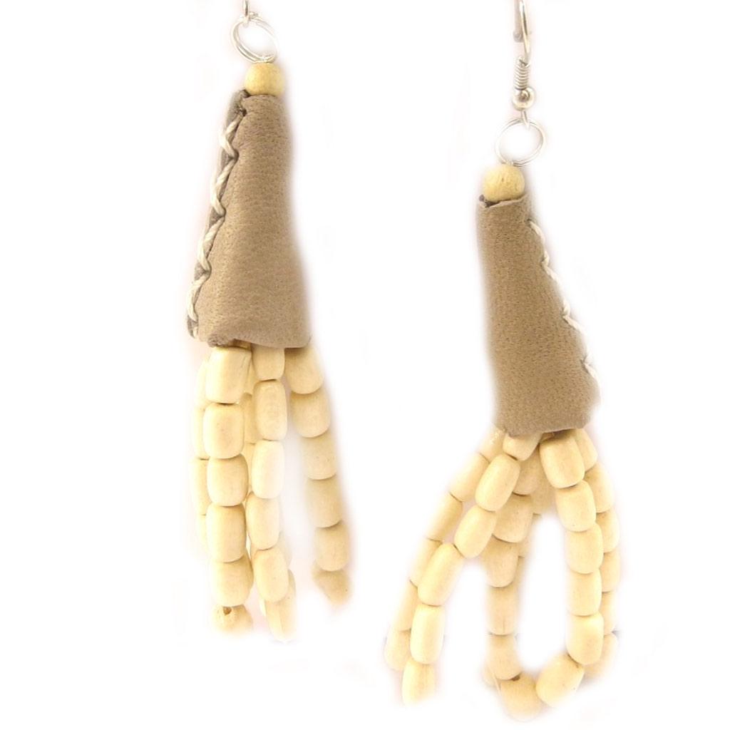 Les Trésors De Lily [L5157] - Designer Earrings 'Kilimanjaro' Beige