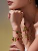 Qiong Yao Drip Glaze Multi-Pendant 18K Gold-Plated Bracelet Jewelry Set