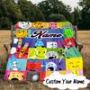 Custom Name Colorful Dream Island Blanket  Ideal Bedding Blanket Perfect for Travel, Camping, Living Rooms, Offices, Sofas, Fan Christmas gift