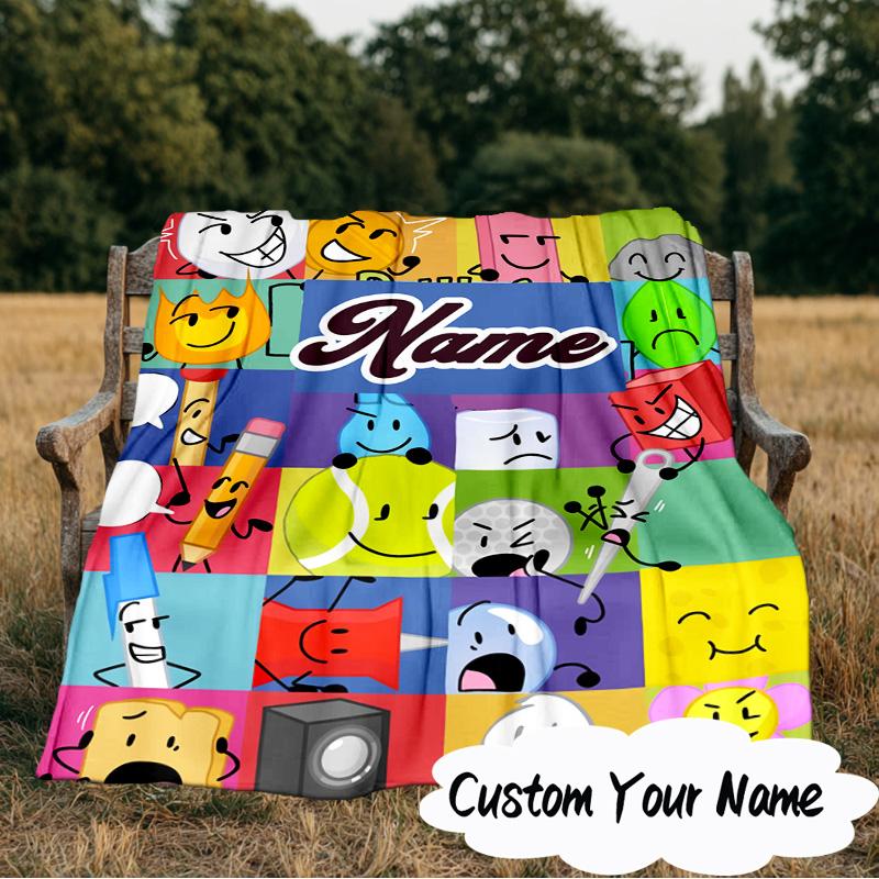 Custom Name Colorful Dream Island Blanket Ideal Bedding Blanket Perfect for Travel, Camping, Living Rooms, Offices, Sofas, Fan Christmas gift