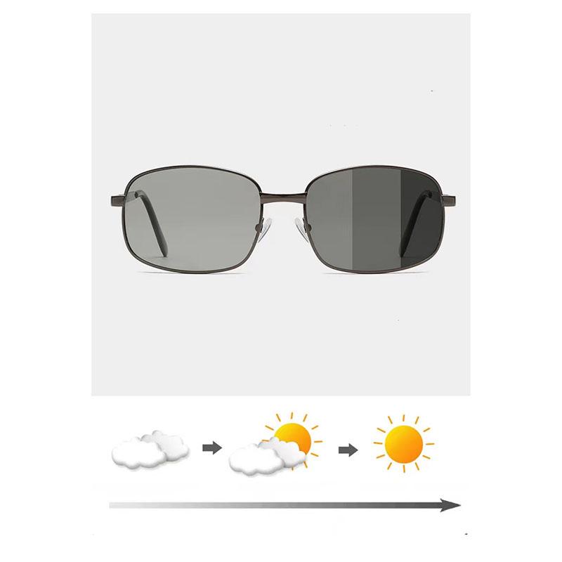 New Small Frame Square Sunglasses Men Photochromic Polarized UV400 Outdoor Driving Sun Glasses