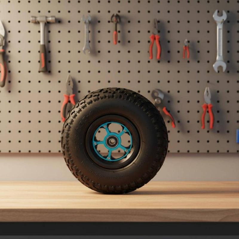 Inflatable Wheel 9-Inch Knobby Pattern Wheel Vehicle Part Heavy Duty Even Rolling