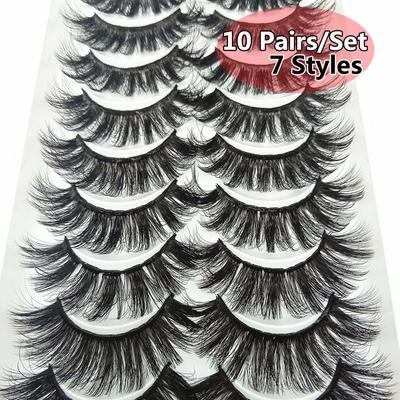 Mehrschichtiger Effekt Wimpernbüschel Flauschige Falsche Wimpern 3D Nerzhaar Wimpernverlängerung Volles Volumen Dick
