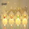 Battery Operated Night Light Christmas Lantern Light, Retro Santa/Snowman/Tree Handheld Oil Lamp with Holiday Gift for Children Warm LED, Cute