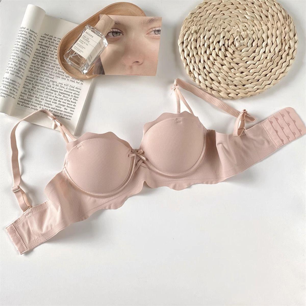 

Милые бюстгальтеры для девочек Push Up 1/2 Cup Wireless Регулируемое нижнее белье для женщин Сексуальные подушечки для нижнего белья Женские бюстгальтеры 32/70AB